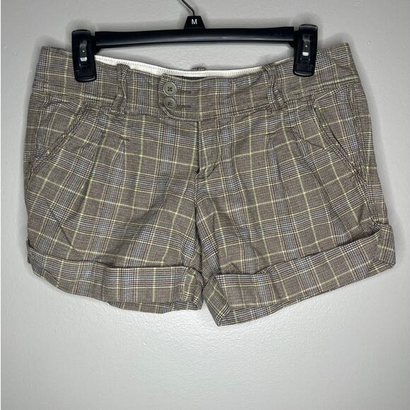Abercrombie & Fitch Plaid Shorts Early 2000s Y2K Grunge Womens Size 2 - Picture 1 of 5